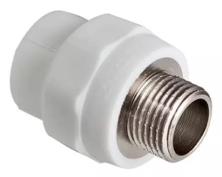 Муфта Valtec, 20х3/4″ (наружная резьба), полипропиленовая комбинированная