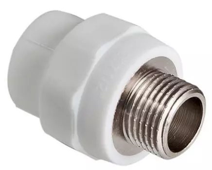 Муфта Valtec, 25х1/2″ (наружная резьба), полипропиленовая комбинированная