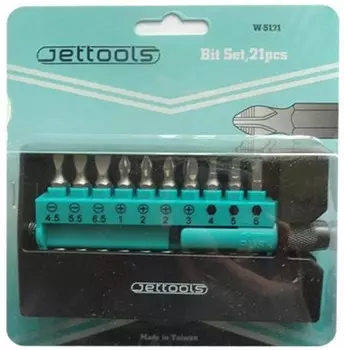 Набор бит с адаптером Jettools PH PZ SL TORX HEX 20 шт