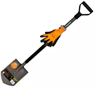 Набор Fiskars 131416 лопата штыковая Эргономик + перчатки