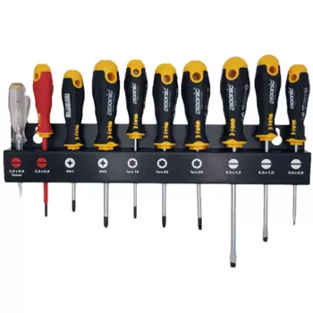 Набор отверток Felo Ergonic с диэлектрической отверткой и отверткой тестером напряжения 10 шт