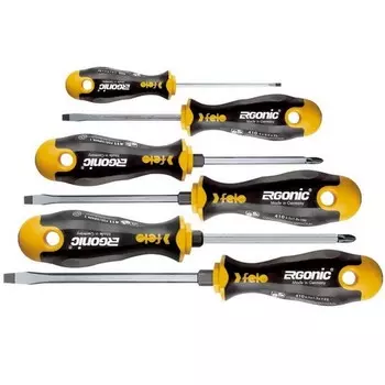Набор отверток Felo Ergonic SL/PZ с шестигранным лезвием 6 шт