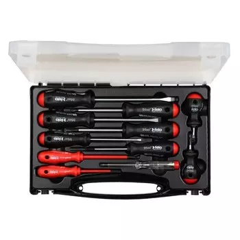 Набор отверток Felo SL/PZ/PH с отвертками VDE и отверткой тестером напряжения 11 шт в кейсе