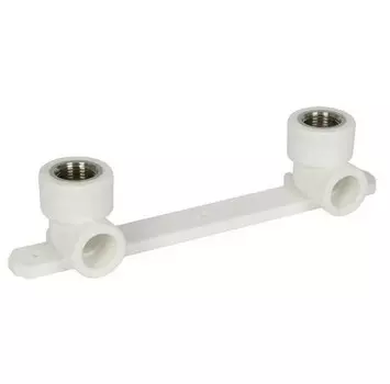 Настенный комплект Политэк 20х1/2" с внутренней резьбой для смесителя для полипропиленовых труб под сварку (цвет белый)