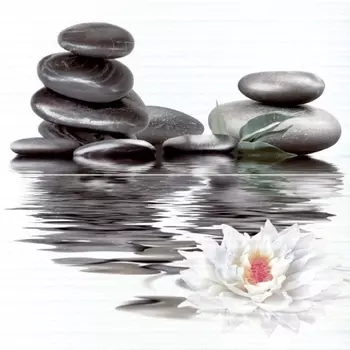 Декор для плитки Нефрит Фреш 23-04-04-332-0 панно лотос 50х50 см