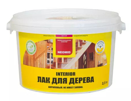 Neomid Interior, 5 л, Лак акриловый для дерева