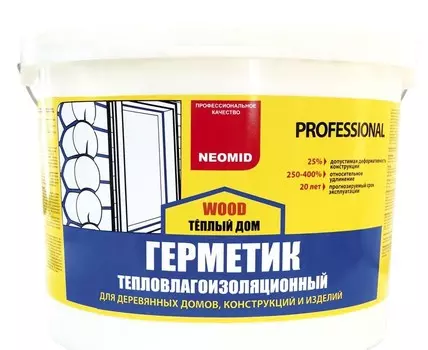 Neomid Теплый дом Wood Proffessional, 15 кг, Герметик акриловый