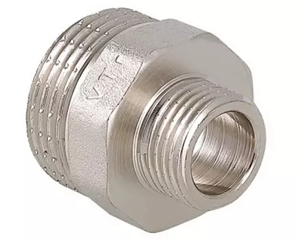Ниппель латунный 1/2"х1/4" резьба наружная-наружная