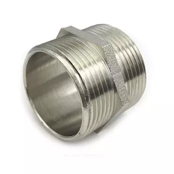 Ниппель латунный никелированный ДУ 32 1х1/4" НР