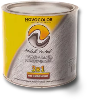 Novocolor 3 в 1 1.9 кг, Грунт-эмаль алкидная по ржавчине (жёлтая)