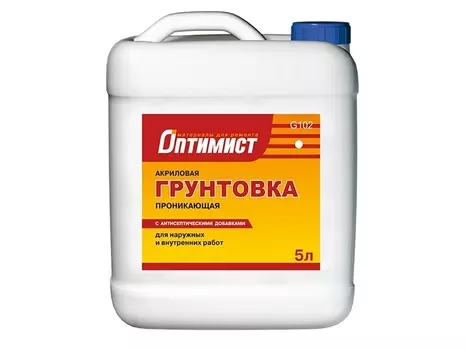 Оптимист G102, 10 л, Грунтовка проникающая акриловая