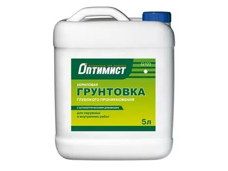 Оптимист G103, 1 л, Грунтовка глубокого проникновения акриловая