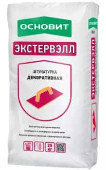 Основит Экстервэлл, 25 кг, Штукатурка декоративная цементная короед, 2 мм