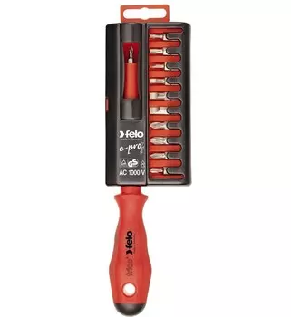 Отвертка диэлектрическая Felo с набором бит