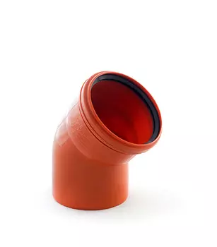 Отвод 110 мм 45, канализационный наружный