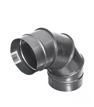 Отвод 125 мм, 90°, вентиляционный оцинкованный угол