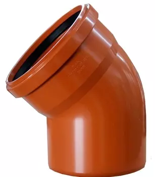 Отвод 160 мм 45, канализационный наружный