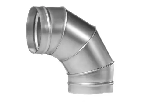 Отвод 250 мм, 90°, вентиляционный оцинкованный угол
