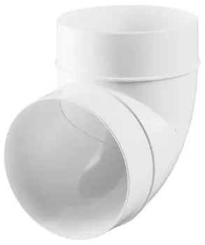 Отвод круглый для вентиляционных труб 125 мм Вентс Пластивент 222, угол 90°