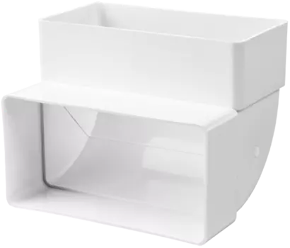 Отвод вертикальный для вентиляционных коробов 55х110 мм Вентс 5252, угол 90°