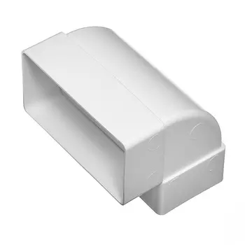 Отвод вертикальный для вентиляционных коробов 55х110 мм, угол 90°