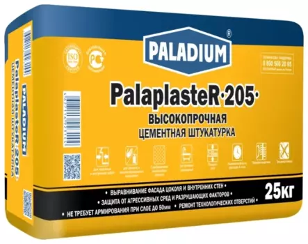 Paladium PalaplasteR-205, 25 кг, Штукатурка цементная