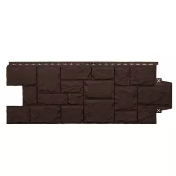 Панель фасадная Grand Line Крупный камень коричневая 1103х417 мм