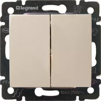 Переключатель двухклавишный LeGrand Valena 774308 слоновая кость