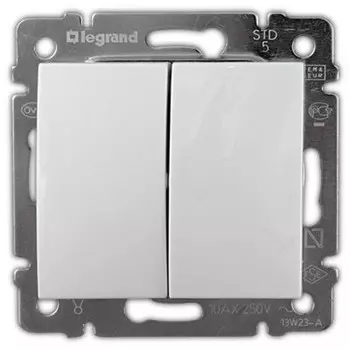 Переключатель двухклавишный LeGrand Valena 774408 белый