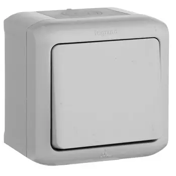 Переключатель накладной LeGrand Quteo 782334 одноклавишный серый