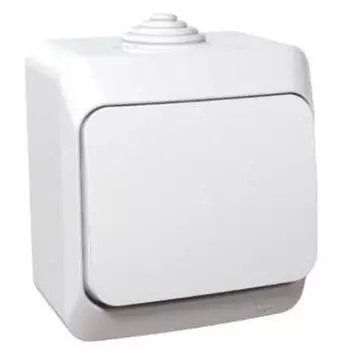 Переключатель накладной Schneider Electric Этюд BA10-046B IP44 одноклавишный белый