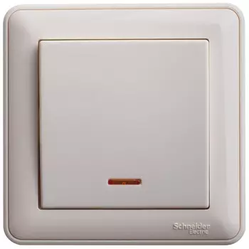 Переключатель накладной Schneider Electric W59 VS616-157-28 одноклавишный с индикатором слоновая кость
