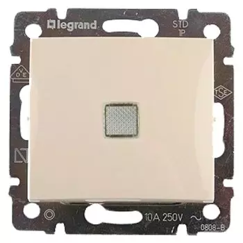 Выключатель 1-но клавишный LeGrand с 3-х мест перекрёстный с подсветкой слоновая кость 774348 LG