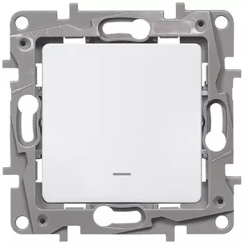 Переключатель встраиваемый LeGrand Etika 672215 одноклавишный с индикатором белый