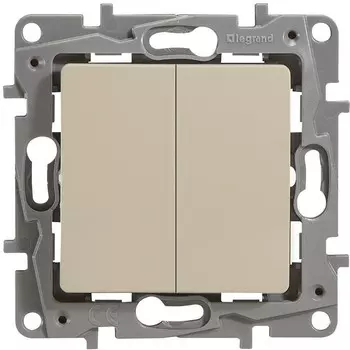 Переключатель встраиваемый LeGrand Etika 672312 двухклавишный слоновая кость