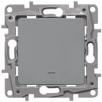 Переключатель встраиваемый LeGrand Etika 672415 одноклавишный с индикатором алюминий