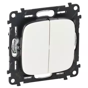 Переключатель встраиваемый LeGrand Valena Allure 752708 двухклавишный белый