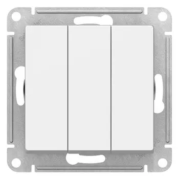 Переключатель встраиваемый Schneider Electric AtlasDesign ATN000131 трехклавишный белый