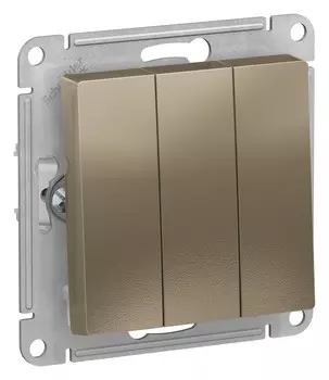 Переключатель встраиваемый Schneider Electric AtlasDesign ATN000531 трехклавишный шампань