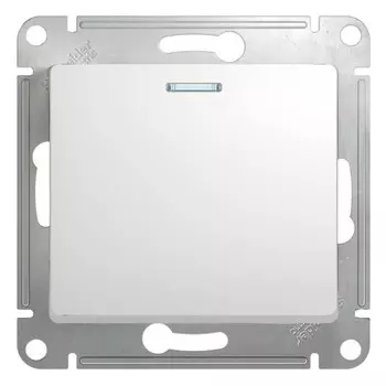 Переключатель встраиваемый Schneider Electric Glossa GSL000163 одноклавишный с индикатором белый