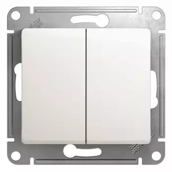 Переключатель встраиваемый Schneider Electric Glossa GSL000665 двухклавишный перламутр