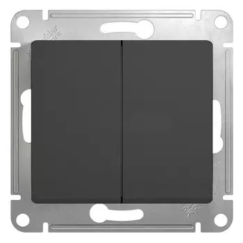 Переключатель встраиваемый Schneider Electric Glossa GSL000765 двухклавишный антрацит