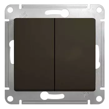 Переключатель встраиваемый Schneider Electric Glossa GSL000865 двухклавишный шоколад