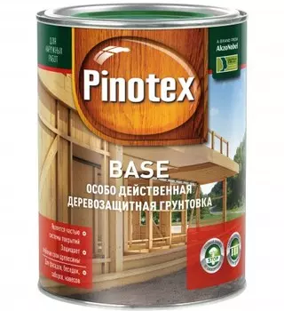 Pinotex Base, 1 л, Грунтовка по дереву алкидная