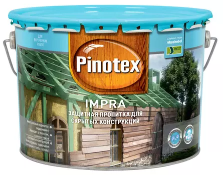 Pinotex Impra, 9 л, Грунт-пропитка по дереву акриловая