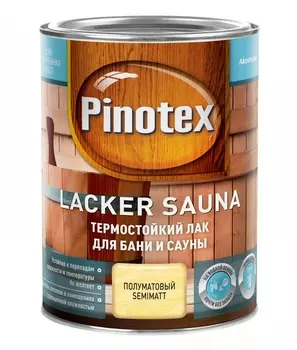 Pinotex Lacker Sauna, 1 л, Лак для дерева термостойкий