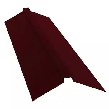 Планка плоского конька Grand Line Стальной бархат RR 32 темно-коричневая 150х40х150 мм