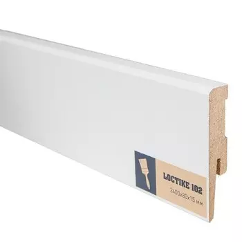 Плинтус МДФ Arbiton Loctike 102 (белый), 2400х80х15 мм,