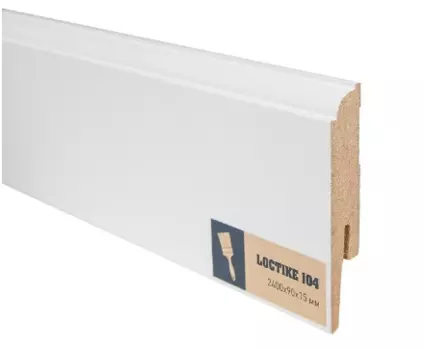 Плинтус МДФ Arbiton Loctike 104 белый 2400х90х15 мм
