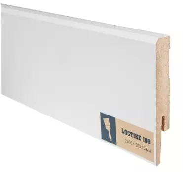 Плинтус МДФ Arbiton Loctike 105 белый 2400х100х15 мм